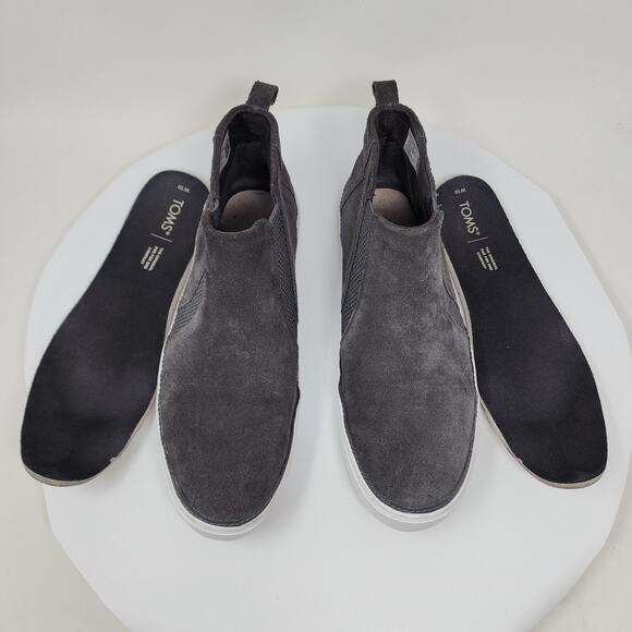 TOMS Bryce Chukka Sneaker Women 10 Grey Suede High Top Pull On Shoes 10017452 - Picture 9 of 11